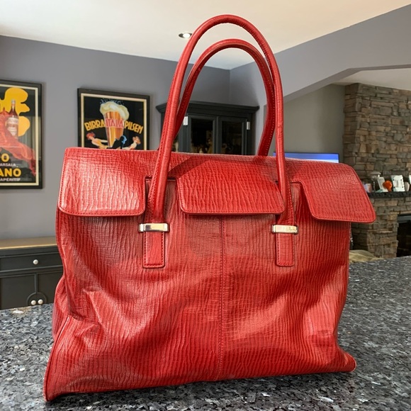 ✨Stunning Vintage Knomo’s Red Leather Helena Laptop Bag or Business Portfolio ✨ - Picture 15 of 16